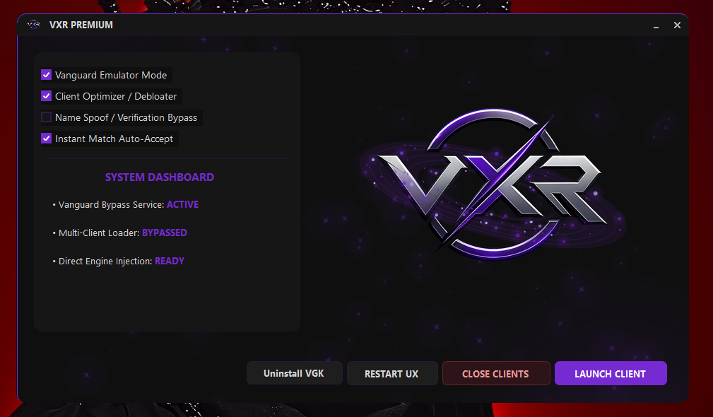 VXR Premium loader interface