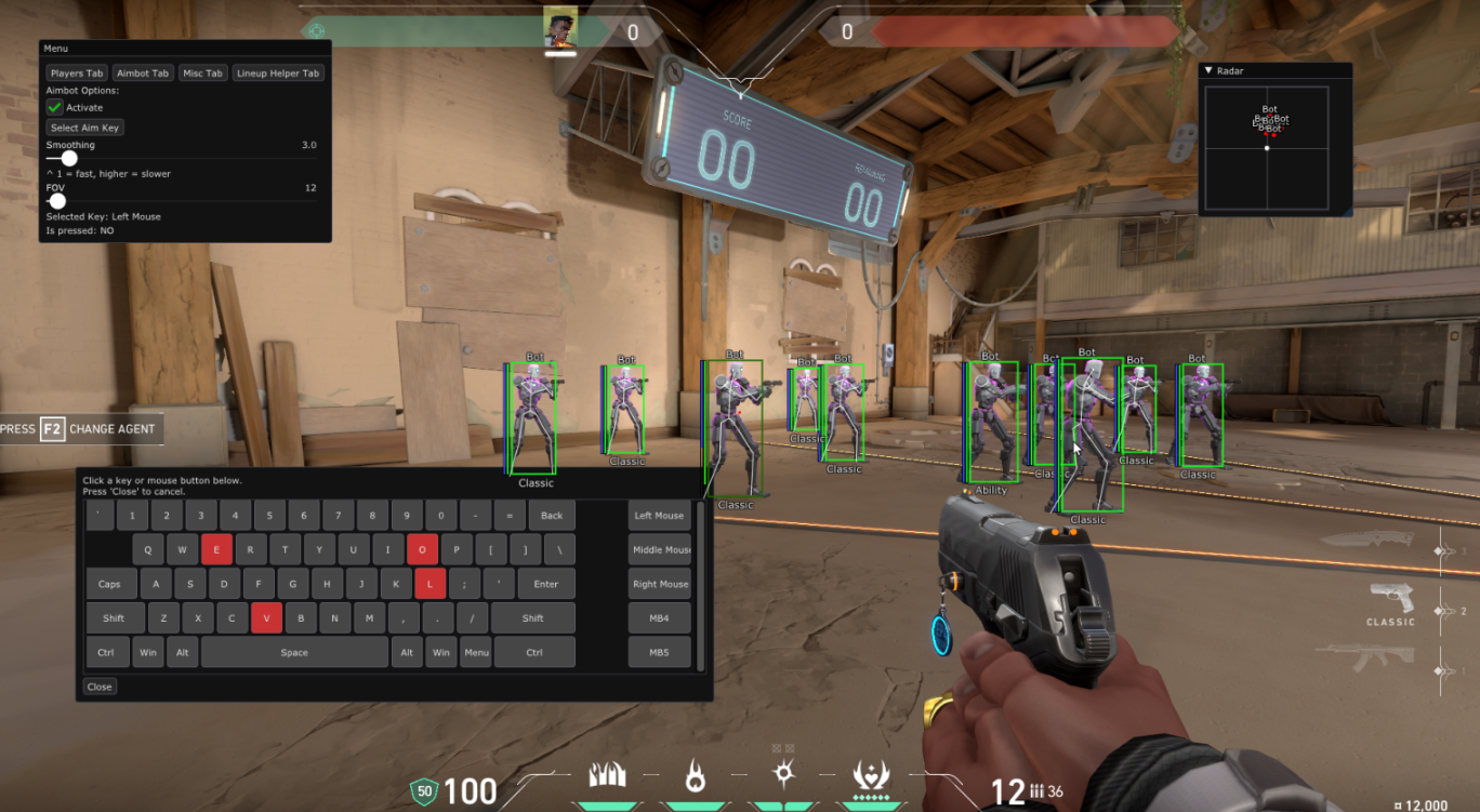 VXR Valorant private cheat in game